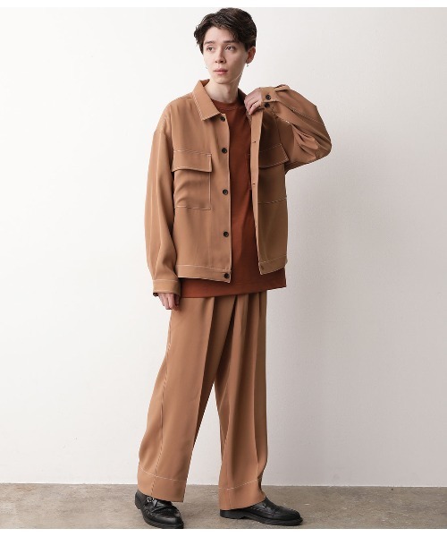 JUNRED（ジュンレッド）の「【セットアップ可能】ステッチワイドパンツ（その他パンツ・メンズ・ブラック/ベージュ/サックスブルー・S/M/L）」の18枚目の写真