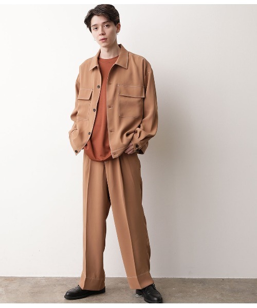 JUNRED（ジュンレッド）の「【セットアップ可能】ステッチワイドパンツ（その他パンツ・メンズ・ブラック/ベージュ/サックスブルー・S/M/L）」の19枚目の写真