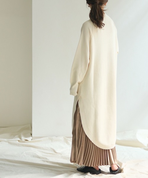 HER CLOSET(ハークローゼット)の「【HER CLOSET】異ゲージラウンドニットワンピース(ニット/セーター・レディース・ライトグレー/ブラック/アイボリー・M)」の12枚目の写真