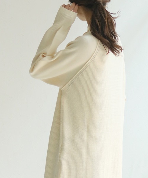 HER CLOSET(ハークローゼット)の「【HER CLOSET】異ゲージラウンドニットワンピース(ニット/セーター・レディース・ライトグレー/ブラック/アイボリー・M)」の22枚目の写真