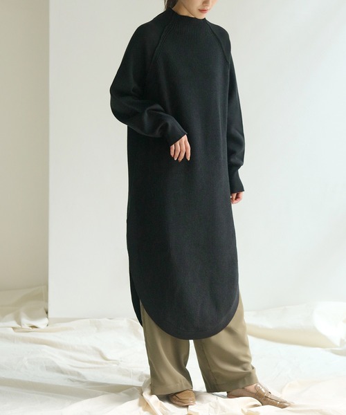 HER CLOSET(ハークローゼット)の「【HER CLOSET】異ゲージラウンドニットワンピース(ニット/セーター・レディース・ライトグレー/ブラック/アイボリー・M)」の20枚目の写真