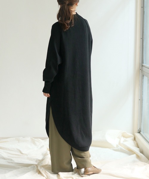 HER CLOSET(ハークローゼット)の「【HER CLOSET】異ゲージラウンドニットワンピース(ニット/セーター・レディース・ライトグレー/ブラック/アイボリー・M)」の5枚目の写真