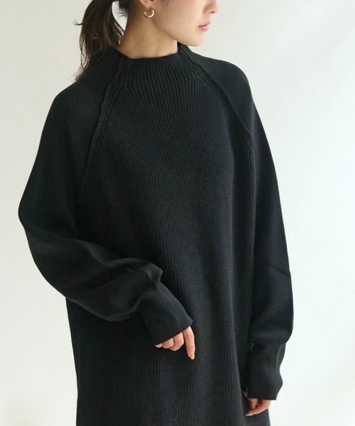 HER CLOSET(ハークローゼット)の「【HER CLOSET】異ゲージラウンドニットワンピース(ニット/セーター・レディース・ライトグレー/ブラック/アイボリー・M)」の10枚目の写真