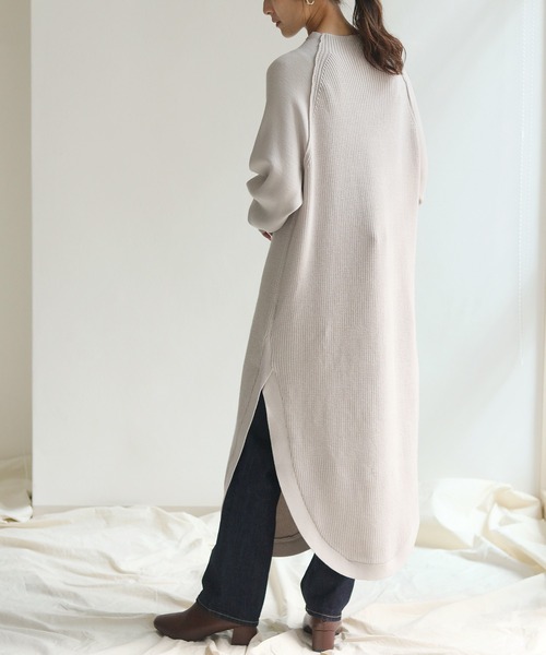 HER CLOSET(ハークローゼット)の「【HER CLOSET】異ゲージラウンドニットワンピース(ニット/セーター・レディース・ライトグレー/ブラック/アイボリー・M)」の21枚目の写真