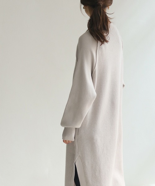 HER CLOSET(ハークローゼット)の「【HER CLOSET】異ゲージラウンドニットワンピース(ニット/セーター・レディース・ライトグレー/ブラック/アイボリー・M)」の19枚目の写真
