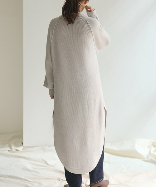HER CLOSET(ハークローゼット)の「【HER CLOSET】異ゲージラウンドニットワンピース(ニット/セーター・レディース・ライトグレー/ブラック/アイボリー・M)」の6枚目の写真