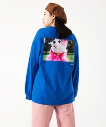 【ものまねタレント 丸山礼】うさぎ着ぐるみプリント ロングスリーブTシャツ (おつかれした/休憩いただきます)