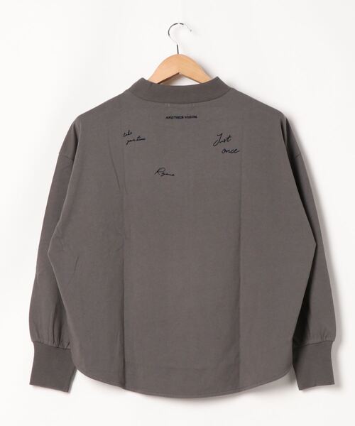 PUAL CE CIN(ピュアルセシン)の「フロッキープリントモックネックロングスリーブ(Tシャツ/カットソー・レディース・ブラウン/グレー/ピンク/スミクロ・FREE)」の8枚目の写真
