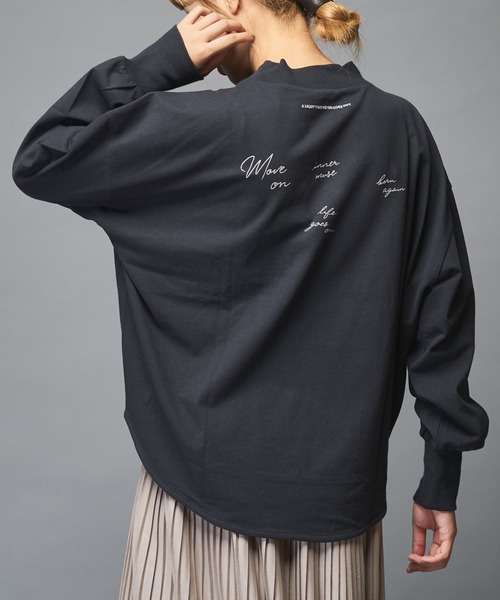 PUAL CE CIN(ピュアルセシン)の「フロッキープリントモックネックロングスリーブ(Tシャツ/カットソー・レディース・ブラウン/グレー/ピンク/スミクロ・FREE)」の18枚目の写真
