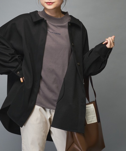 PUAL CE CIN(ピュアルセシン)の「フロッキープリントモックネックロングスリーブ(Tシャツ/カットソー・レディース・ブラウン/グレー/ピンク/スミクロ・FREE)」の21枚目の写真