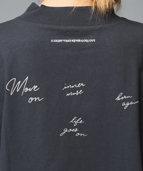 PUAL CE CIN(ピュアルセシン)の「フロッキープリントモックネックロングスリーブ(Tシャツ/カットソー・レディース・ブラウン/グレー/ピンク/スミクロ・FREE)」の10枚目の写真