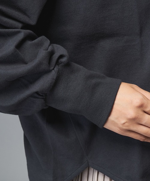 PUAL CE CIN(ピュアルセシン)の「フロッキープリントモックネックロングスリーブ(Tシャツ/カットソー・レディース・ブラウン/グレー/ピンク/スミクロ・FREE)」の12枚目の写真