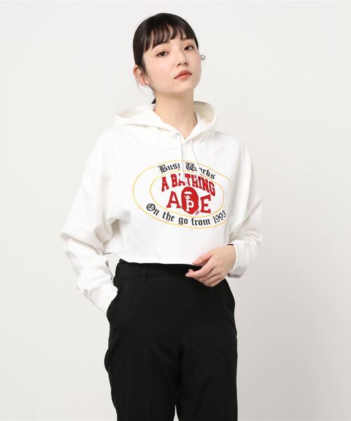 COLLEGE LOGO CUT OFF PULLOVER HOODIE L