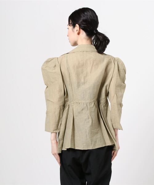 GGD（ジージーディー）の「クレープリネンフリンジチュニックシャツ（シャツ/ブラウス・レディース・バーガンディー/テラコッタ/マスタード・L/LL/M）」の5枚目の写真