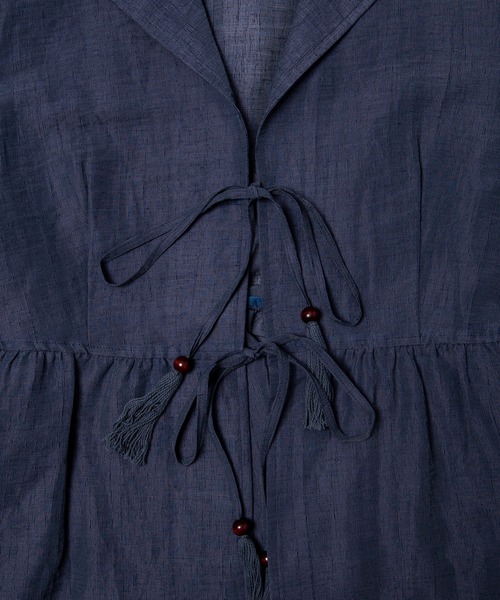 GGD（ジージーディー）の「クレープリネンフリンジチュニックシャツ（シャツ/ブラウス・レディース・バーガンディー/テラコッタ/マスタード・L/LL/M）」の17枚目の写真