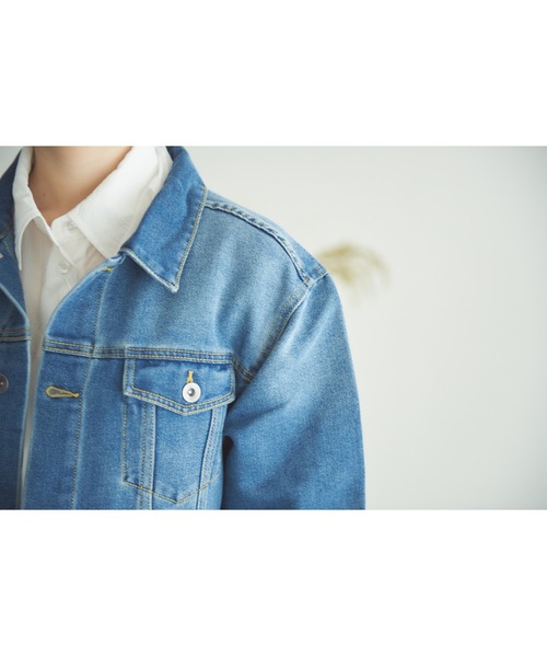 Sakka（サッカ）の「ストレッチオーバーサイズ　デニムジャケット（デニムジャケット・レディース・ブルー/インディゴブルー/ライトブルー・MEDIUM/LARGE）」の11枚目の写真