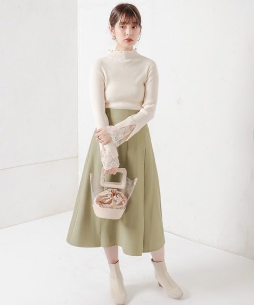natural couture(ナチュラルクチュール)の「8枚接ぎレースちら見えスカート(スカート・レディース・ブラウン/カーキ/ピンク/ライトベージュ・FREE)」の15枚目の写真