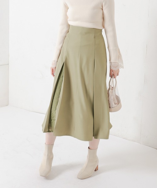 natural couture(ナチュラルクチュール)の「8枚接ぎレースちら見えスカート(スカート・レディース・ブラウン/カーキ/ピンク/ライトベージュ・FREE)」の12枚目の写真