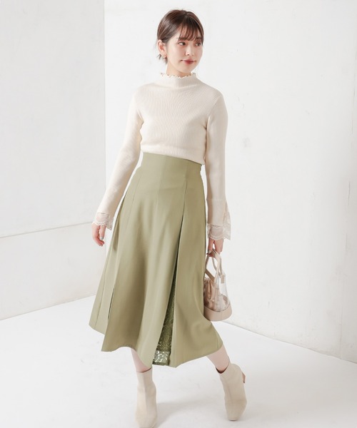 natural couture(ナチュラルクチュール)の「8枚接ぎレースちら見えスカート(スカート・レディース・ブラウン/カーキ/ピンク/ライトベージュ・FREE)」の14枚目の写真