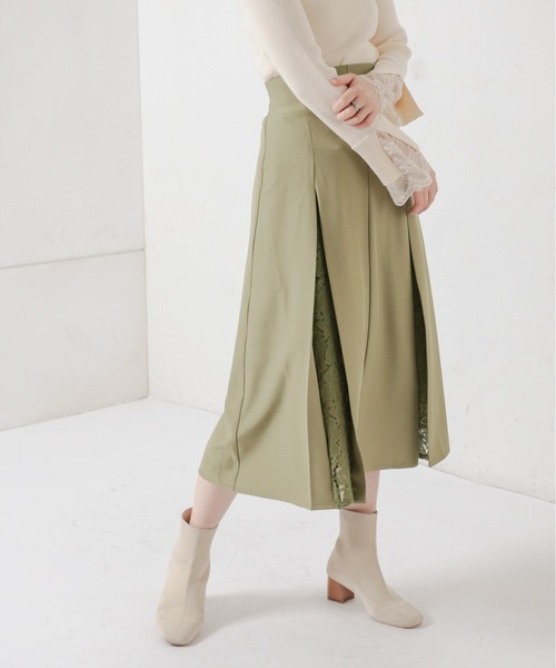 natural couture(ナチュラルクチュール)の「8枚接ぎレースちら見えスカート(スカート・レディース・ブラウン/カーキ/ピンク/ライトベージュ・FREE)」の13枚目の写真