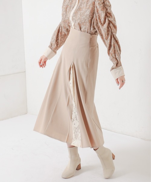 natural couture(ナチュラルクチュール)の「8枚接ぎレースちら見えスカート(スカート・レディース・ブラウン/カーキ/ピンク/ライトベージュ・FREE)」の9枚目の写真