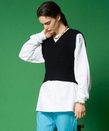 MAISON SPECIAL（メゾンスペシャル）の「ニットベストレイヤードトップ【MAISON SPECIAL/メゾンスペシャル】（Tシャツ/カットソー）」