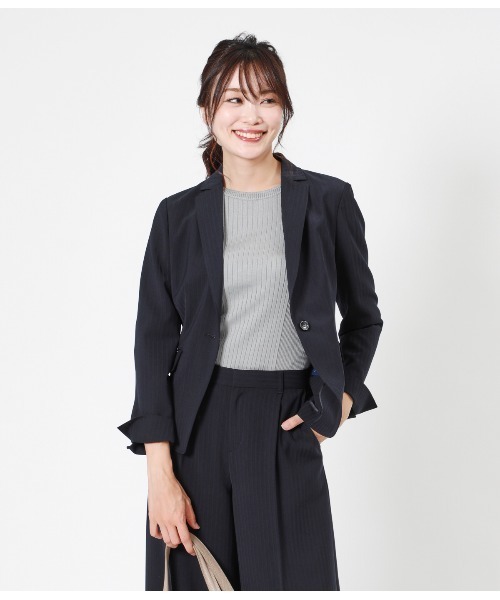 NEWYORKER(ニューヨーカー)の「【ウォッシャブル】ポリエステル 1釦テーラードジャケット(テーラードジャケット・レディース・ベージュ/ネイビー・7号/9号/11号/13号)」の1枚目の写真