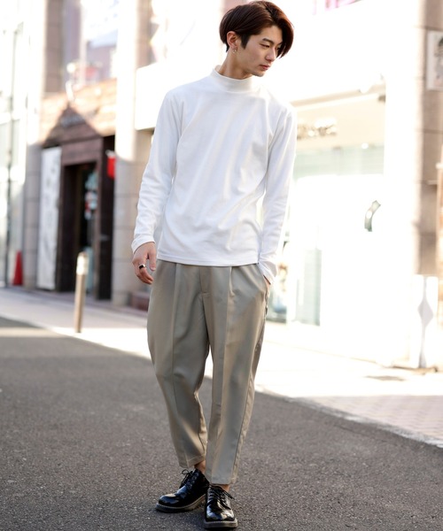 Beno(ビーノ)の「ソフトポリツイル スタプレ ワンタック セミワイド テーパード アンクルパンツ(スラックス・メンズ・ブラック/グレイッシュベージュ/グレイッシュブルー・M/L)」の18枚目の写真