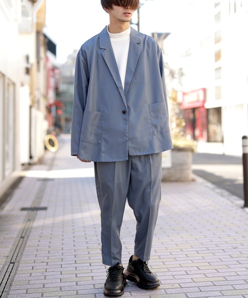 Beno(ビーノ)の「ソフトポリツイル スタプレ ワンタック セミワイド テーパード アンクルパンツ(スラックス・メンズ・ブラック/グレイッシュベージュ/グレイッシュブルー・M/L)」の19枚目の写真