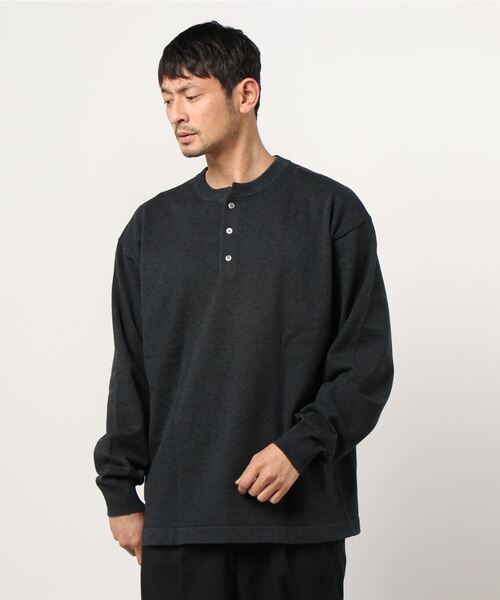 【美品】crepuscule☆ヘンリーネックT☆1☆チャコールグレー 美品】crepuscule☆ヘンリーネックT☆1☆チャコールグレー