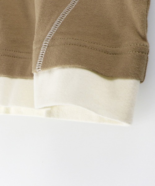 BRANSHES（ブランシェス）の「重ね着風半袖Tシャツ（Tシャツ/カットソー・キッズ・オフホワイト/キャメル・110cm/90cm/120cm/100cm/130cm/150cm/140cm）」の22枚目の写真