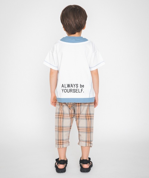 BRANSHES（ブランシェス）の「重ね着風半袖Tシャツ（Tシャツ/カットソー・キッズ・オフホワイト/キャメル・110cm/90cm/120cm/100cm/130cm/150cm/140cm）」の4枚目の写真