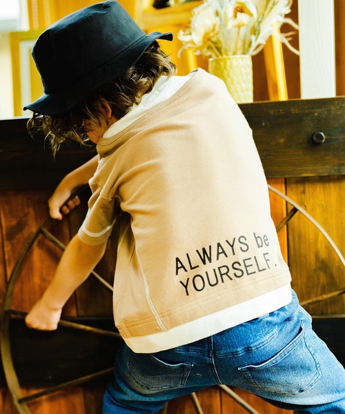 BRANSHES（ブランシェス）の「重ね着風半袖Tシャツ（Tシャツ/カットソー・キッズ・オフホワイト/キャメル・110cm/90cm/120cm/100cm/130cm/150cm/140cm）」の16枚目の写真