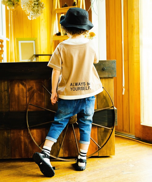 BRANSHES（ブランシェス）の「重ね着風半袖Tシャツ（Tシャツ/カットソー・キッズ・オフホワイト/キャメル・110cm/90cm/120cm/100cm/130cm/150cm/140cm）」の5枚目の写真