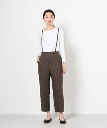 リネンタッチテーパードパンツ