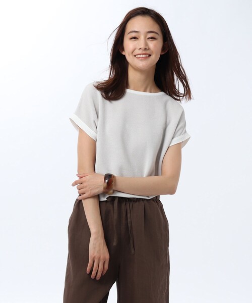 UNTITLED(アンタイトル)の「◆【洗える】前後2WAYゆるVニットプルオーバー(ニット/セーター・レディース・カーキ/ホワイト系5/ライトグレー系4/レッド系1・02/00)」の3枚目の写真