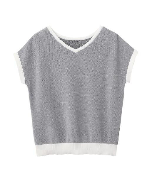 UNTITLED(アンタイトル)の「◆【洗える】前後2WAYゆるVニットプルオーバー(ニット/セーター・レディース・カーキ/ホワイト系5/ライトグレー系4/レッド系1・02/00)」の5枚目の写真