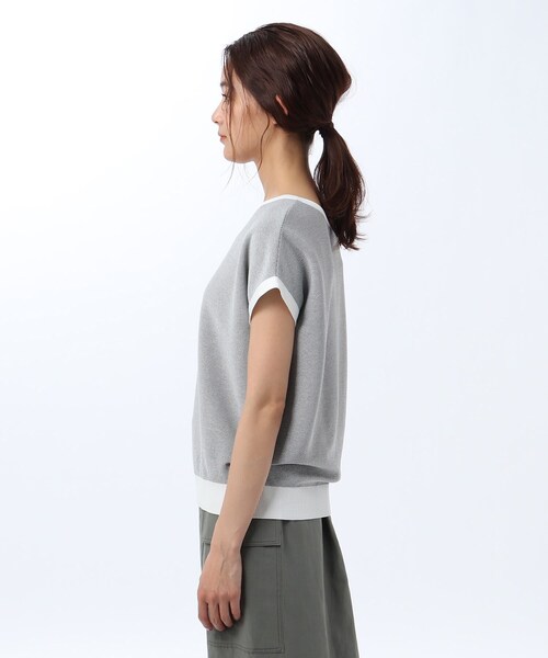 UNTITLED(アンタイトル)の「◆【洗える】前後2WAYゆるVニットプルオーバー(ニット/セーター・レディース・カーキ/ホワイト系5/ライトグレー系4/レッド系1・02/00)」の13枚目の写真