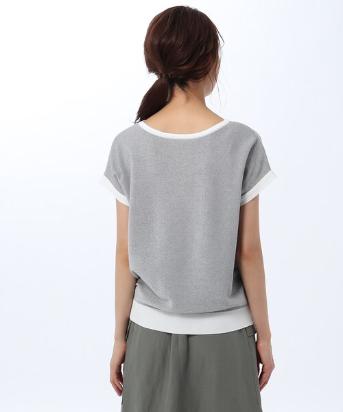 UNTITLED(アンタイトル)の「◆【洗える】前後2WAYゆるVニットプルオーバー(ニット/セーター・レディース・カーキ/ホワイト系5/ライトグレー系4/レッド系1・02/00)」の14枚目の写真