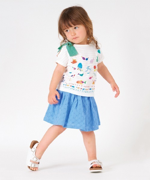 kladskap(クレードスコープ)の「レースギャザースカート(スカート・キッズ・サーモンピンク/ライトブルー・100cm/90cm/110cm/120cm)」の2枚目の写真