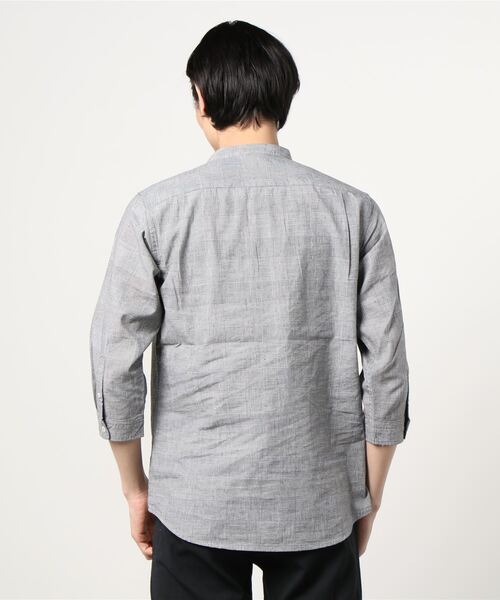 NAVY(ネイビー)の「ハイブリッドリネン 七分袖シャツ(シャツ/ブラウス・メンズ・ブルー/グレー・L/XL/S/M)」の15枚目の写真