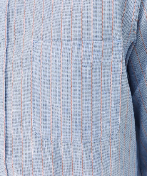 NAVY(ネイビー)の「ハイブリッドリネン 七分袖シャツ(シャツ/ブラウス・メンズ・ブルー/グレー・L/XL/S/M)」の5枚目の写真