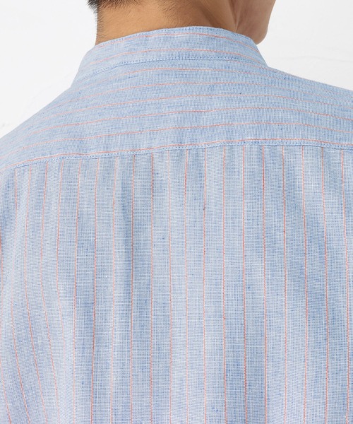 NAVY(ネイビー)の「ハイブリッドリネン 七分袖シャツ(シャツ/ブラウス・メンズ・ブルー/グレー・L/XL/S/M)」の8枚目の写真