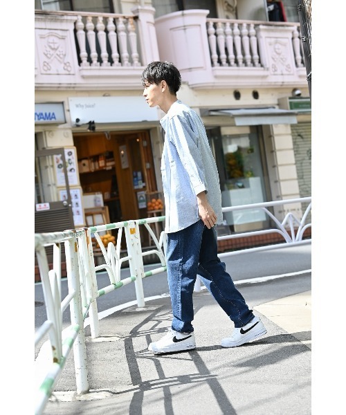 NAVY(ネイビー)の「ハイブリッドリネン 七分袖シャツ(シャツ/ブラウス・メンズ・ブルー/グレー・L/XL/S/M)」の20枚目の写真