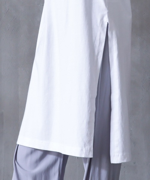 OMNES(オムネス)の「USAコットン サイドスリット入Tシャツワンピース(ワンピース・レディース・ホワイト/ブラック・FREE)」の16枚目の写真