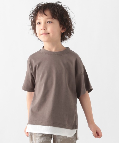 GLOBAL WORK（グローバルワーク）の「【キッズ】シャーベッTEEレイヤード/940122（Tシャツ/カットソー・キッズ・ライトグレー/ブラック/ブルー/ライトイエロー/ダークブラウン/グリーン・110cm/100cm/120cm/130cm/140cm/150cm/160cm）」の3枚目の写真