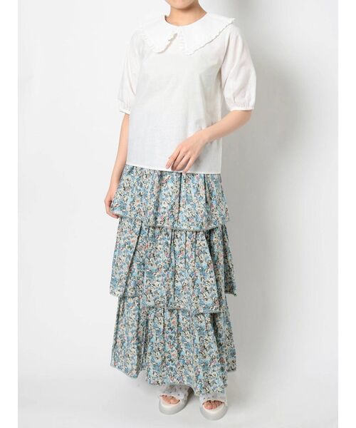 merry jenny(メリージェニー)の「bigフリルカラーパフブラウス(シャツ/ブラウス・レディース・ブラック/オフホワイト/ミント・FREE)」の6枚目の写真