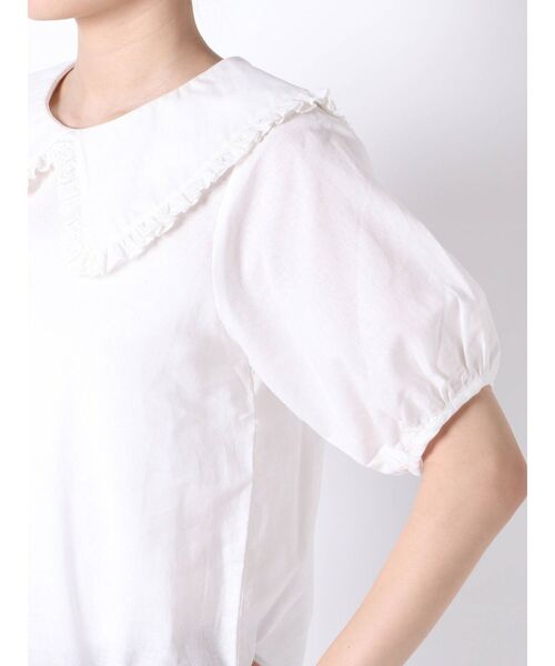 merry jenny(メリージェニー)の「bigフリルカラーパフブラウス(シャツ/ブラウス・レディース・ブラック/オフホワイト/ミント・FREE)」の5枚目の写真