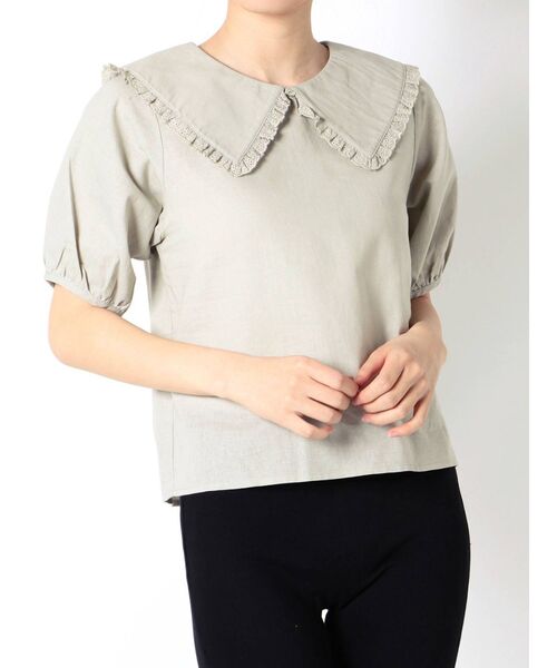 merry jenny(メリージェニー)の「bigフリルカラーパフブラウス(シャツ/ブラウス・レディース・ブラック/オフホワイト/ミント・FREE)」の15枚目の写真