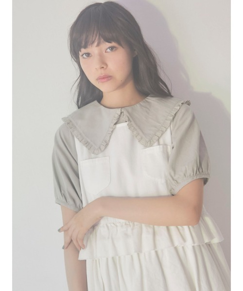 merry jenny(メリージェニー)の「bigフリルカラーパフブラウス(シャツ/ブラウス・レディース・ブラック/オフホワイト/ミント・FREE)」の19枚目の写真